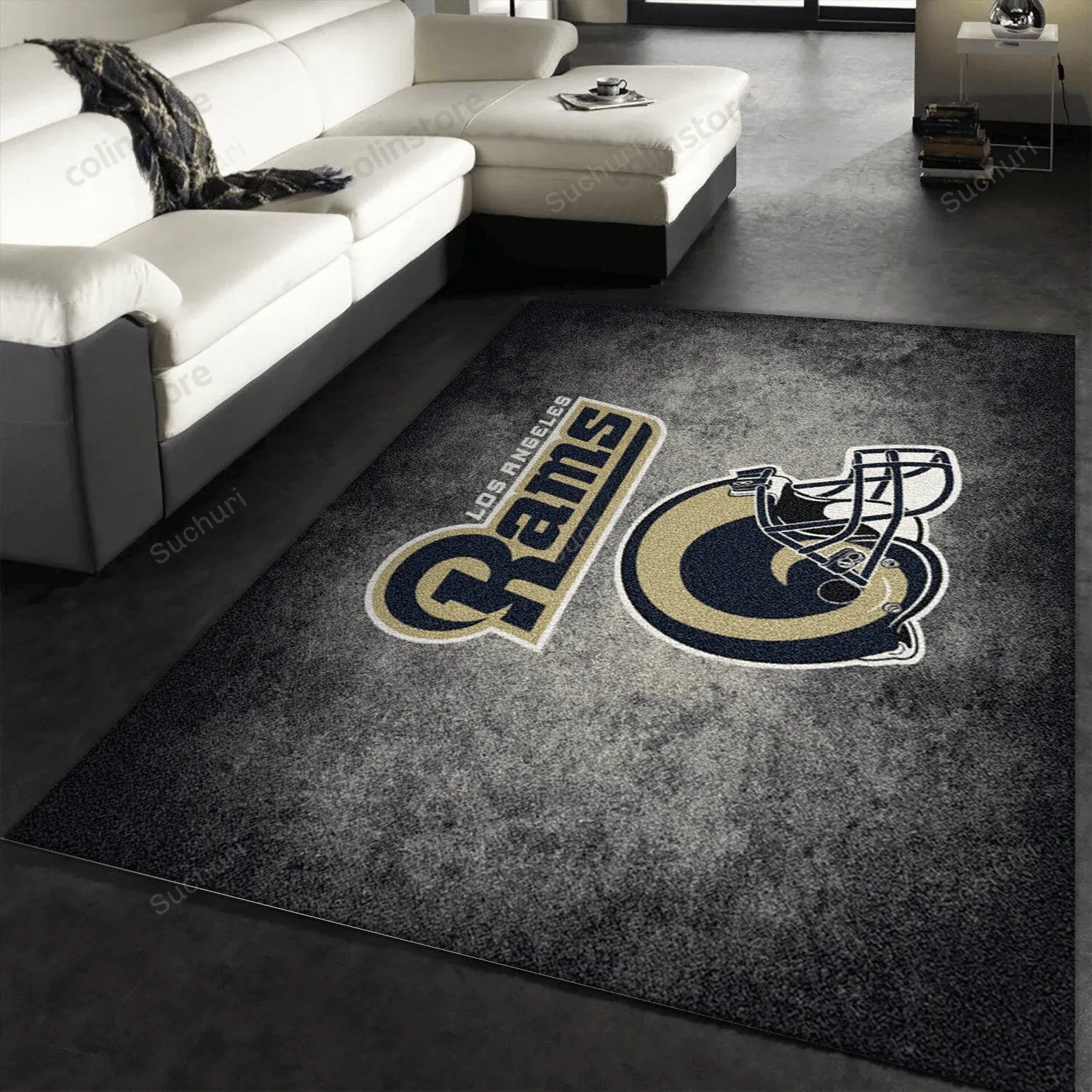 Milliken Distressed Helmet Los Angeles Rams Rectangle Area Rug Team Logo Rectangle Area Rug Living Room Rug Family Gift US 790EQ-2964