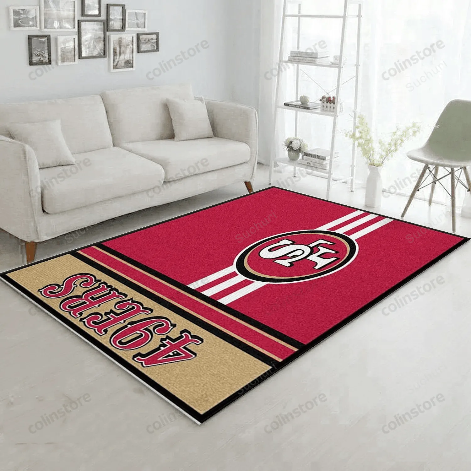 San Francisco 49ers Rectangle Area Rug Carpet Bedroom Rug Home US 107RK-9701
