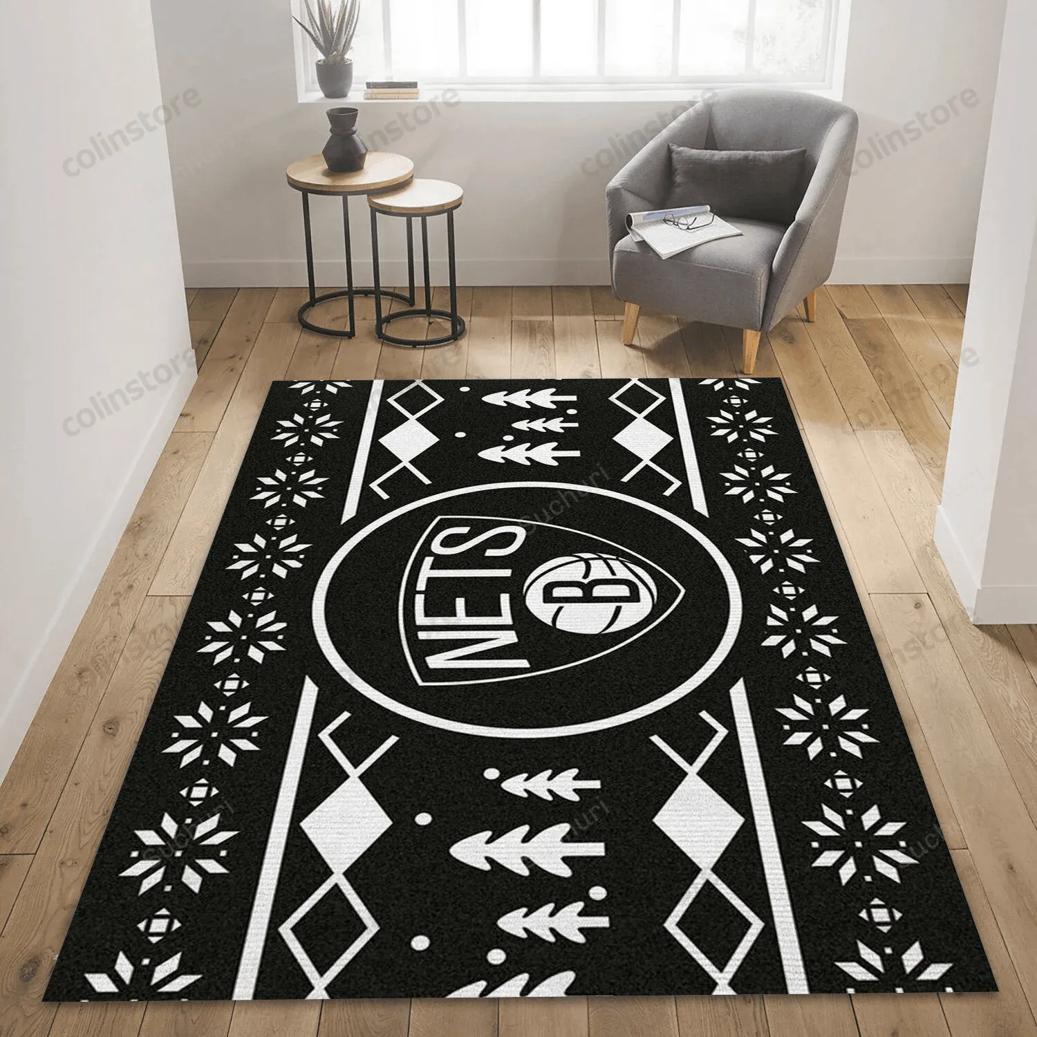 Brooklyn Nets 3D Rectangle Area Rug Full Printing Living Room Bed Room Home Decor Carpet 812MO-3022