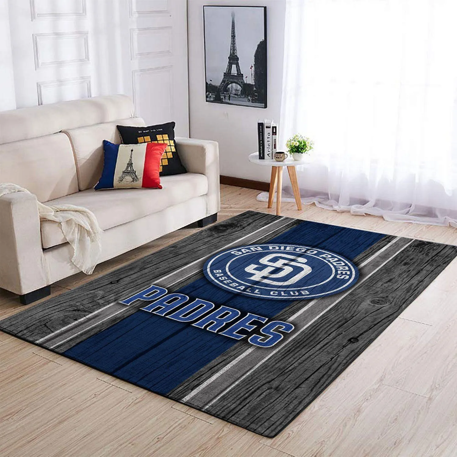 San Diego Padres Wooden Area Rug MLB Baseball Team Logo Carpet Living Room 443LX-5230