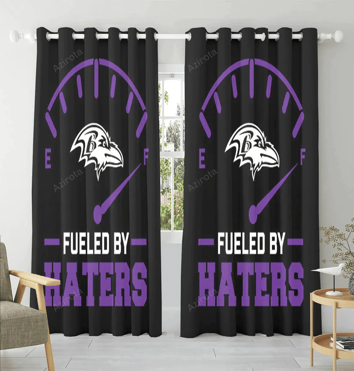 Baltimore Ravens Fueled By Haters Window Curtain