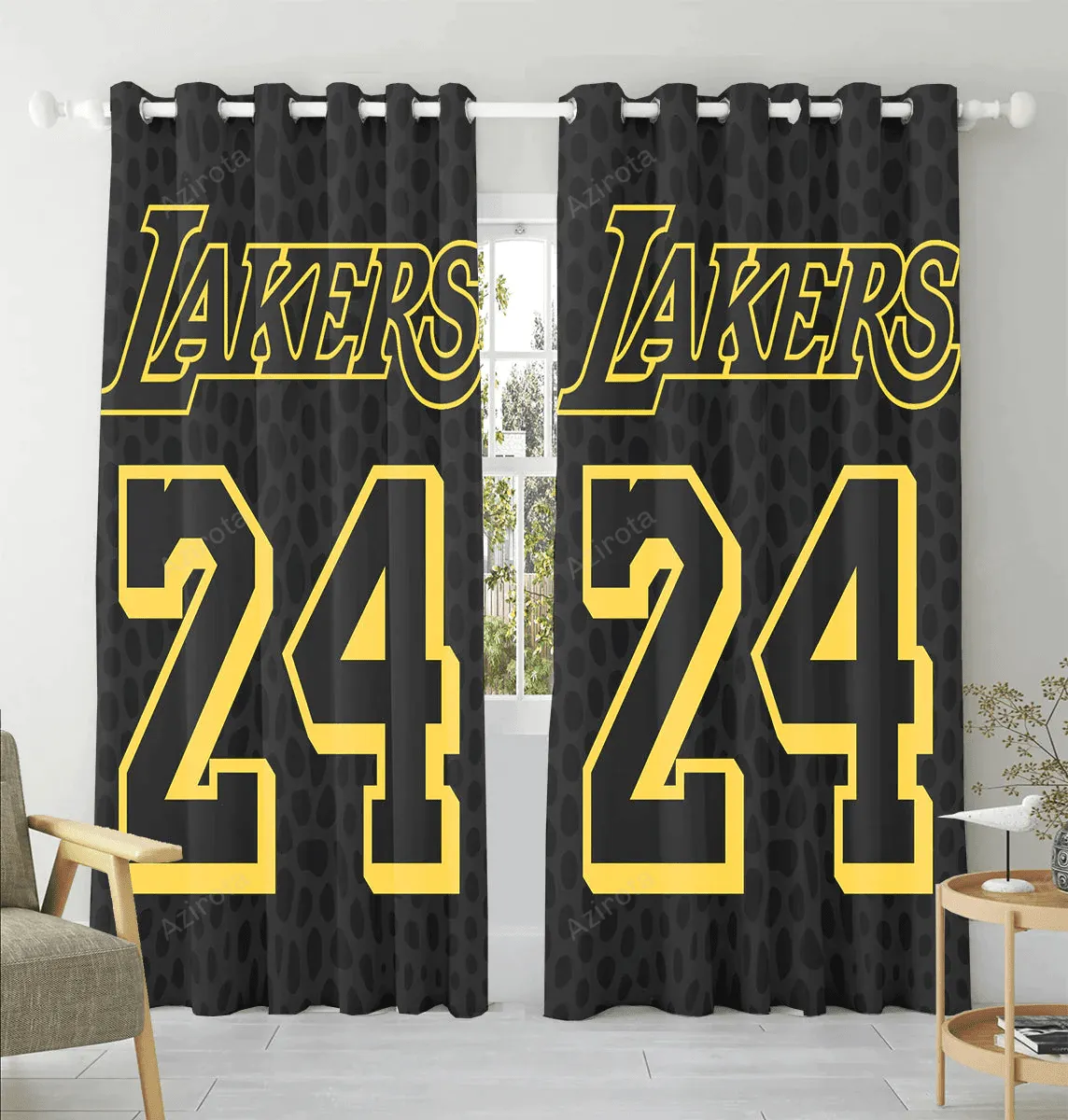 Los Angeles Lakers 24 Kobe Bryant v47 Window Curtain