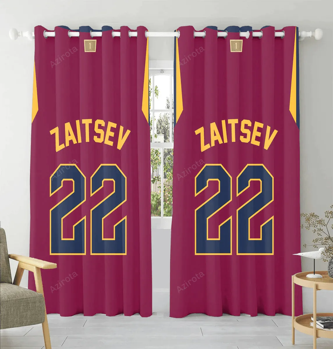 Cleveland Cavaliers Zaitsev 22 Window Curtain