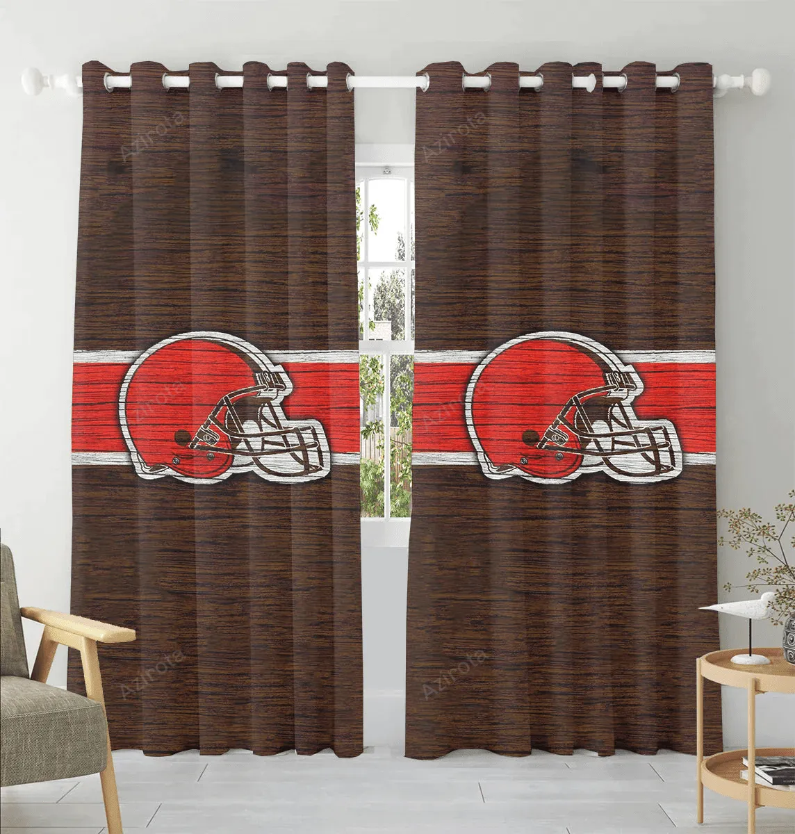 Cleveland Browns Logo Wooden Window Curtain Gift For Fans