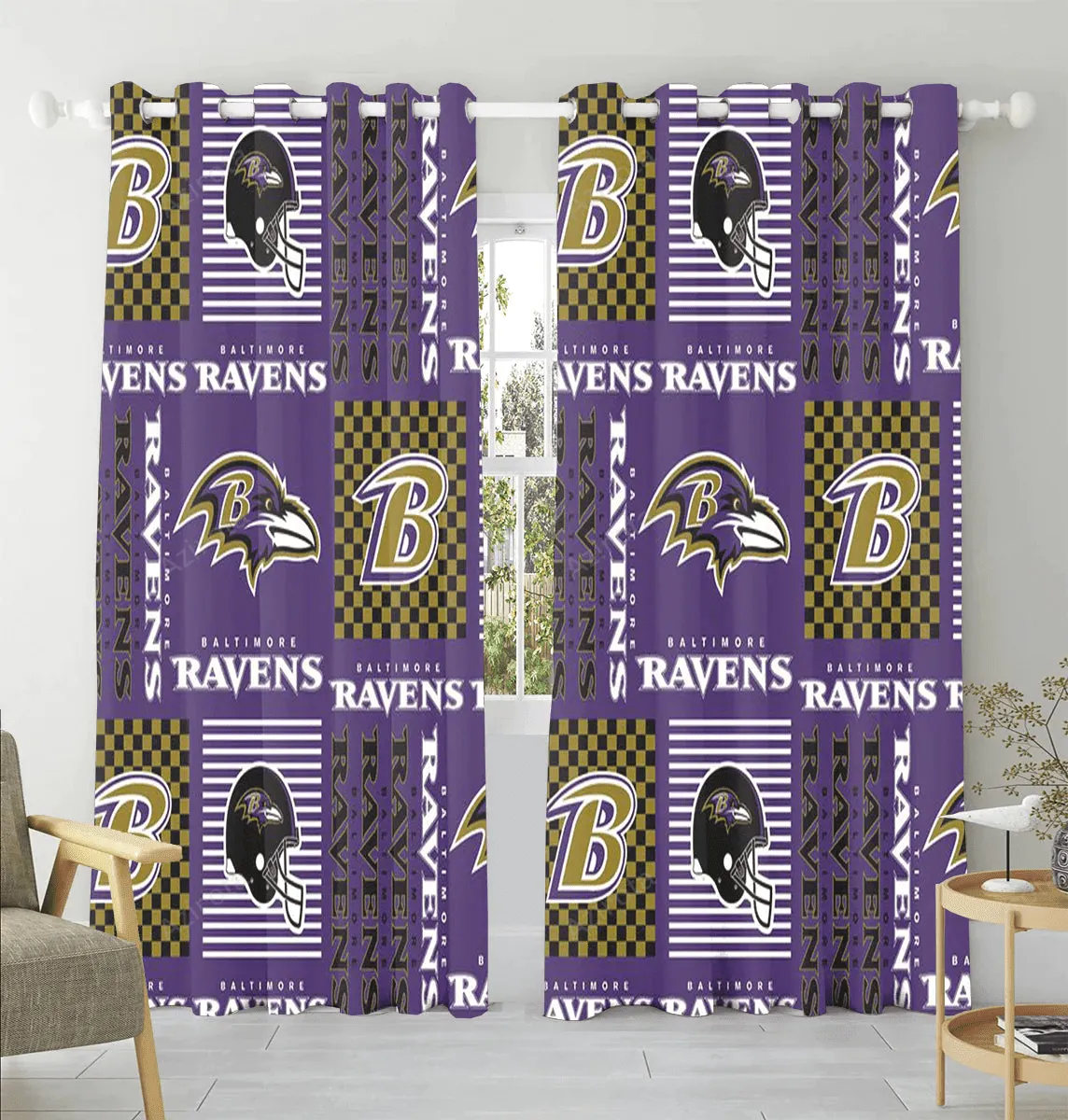 Baltimore Ravens Logo15 Window Curtain