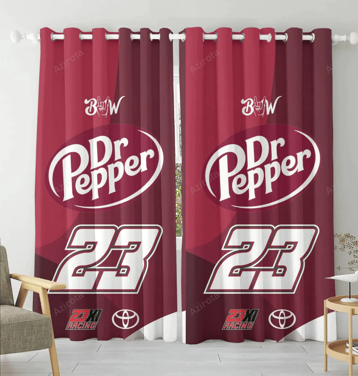 23XI Racing Logo6 Blackout Window Curtain 2 Panels For Living Room Bed Room Gift For Fan