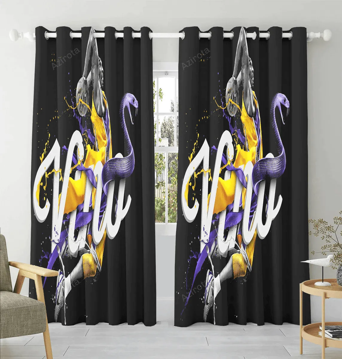 Los Angeles Lakers 24 Kobe Bryant Vino v58 Window Curtain