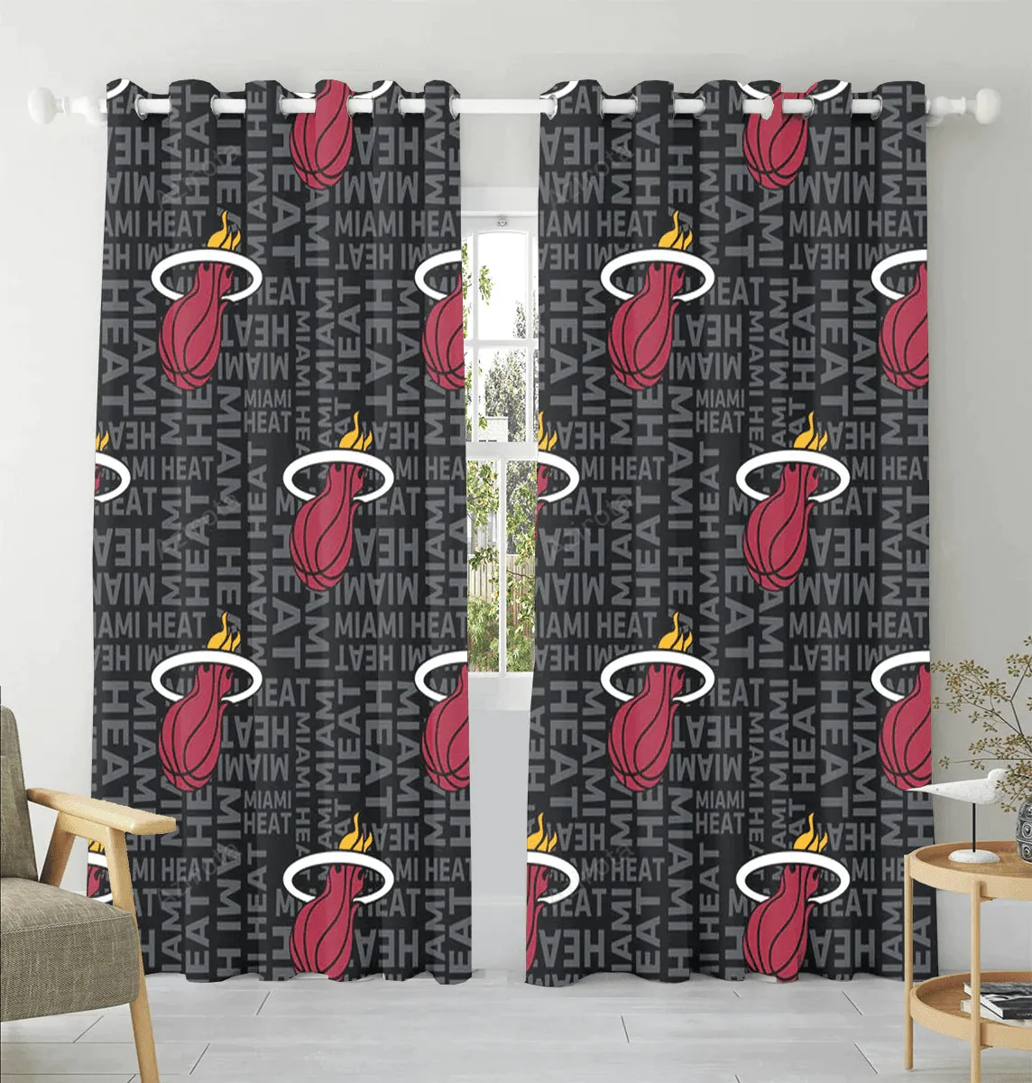 Miami Heat 8 Window Curtain