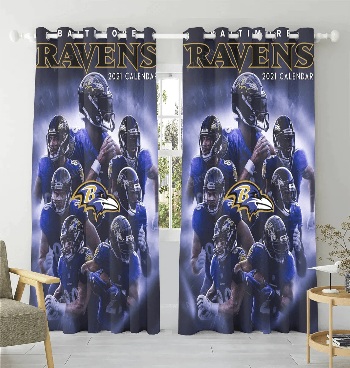 Baltimore Ravens Team27 Window Curtain