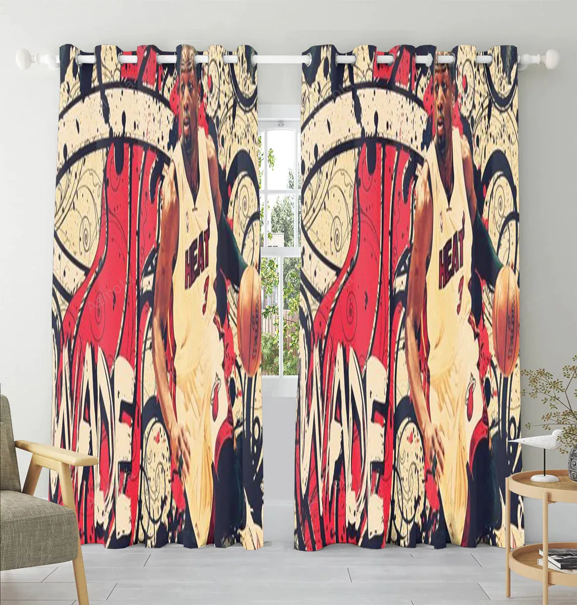 Miami Heat Dwyane Wade3 Window Curtain