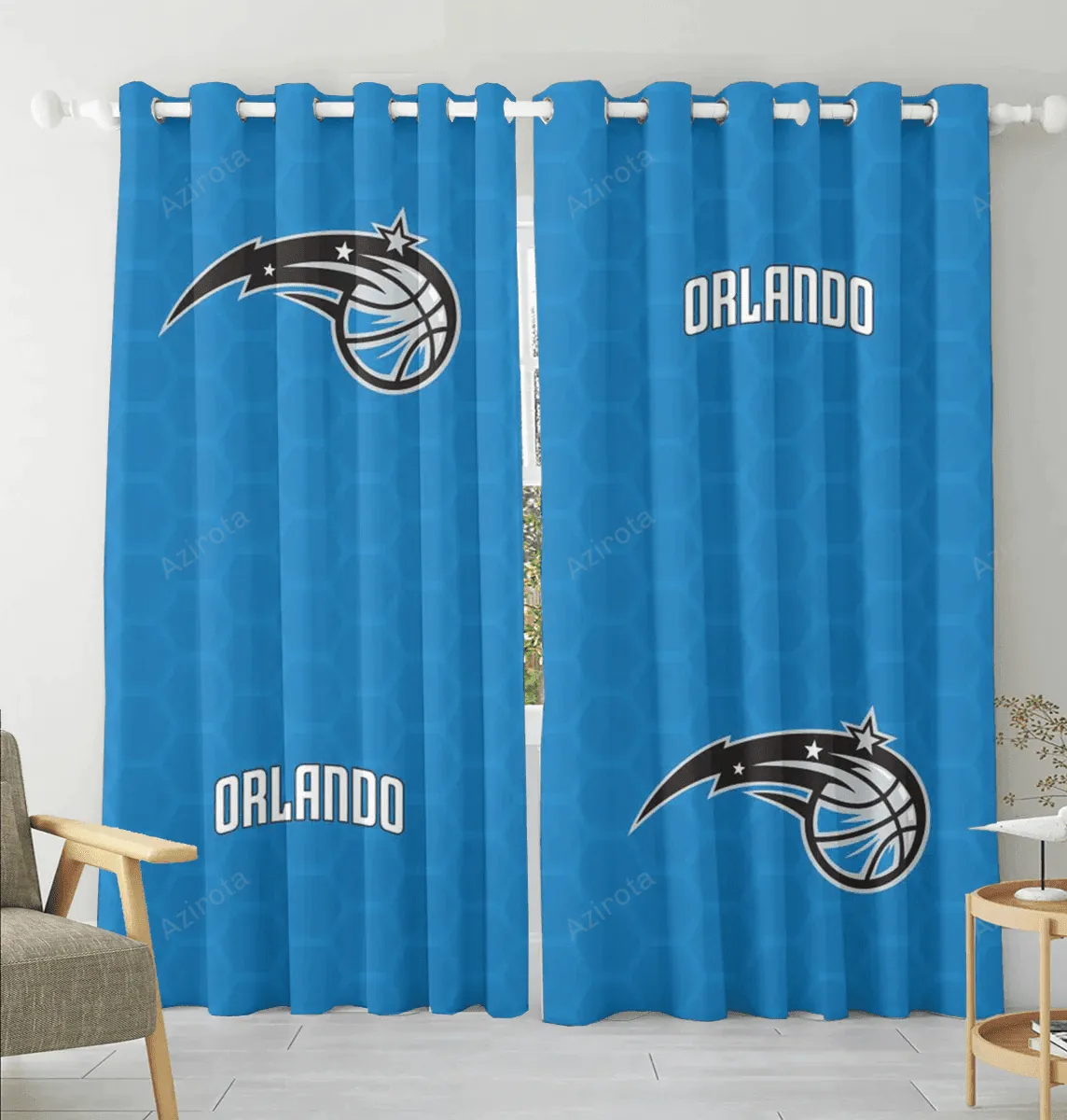 Orlando Magic1 Blackout Window Curtain 2 Panels For Living Room Bed Room Gift For Fan