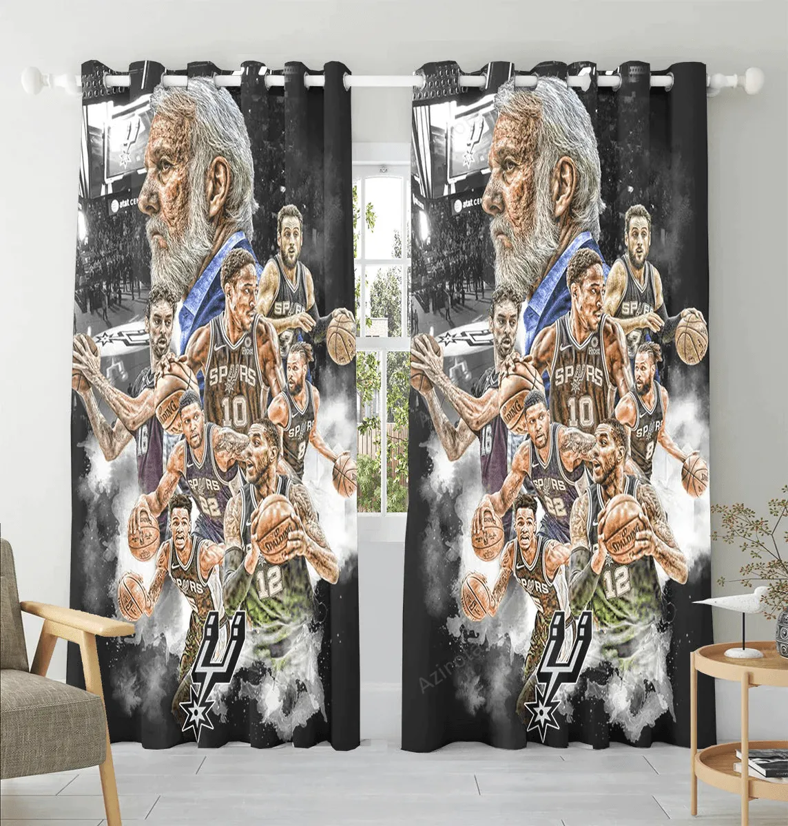 San Antonio Spurs All Players4 Window Curtain