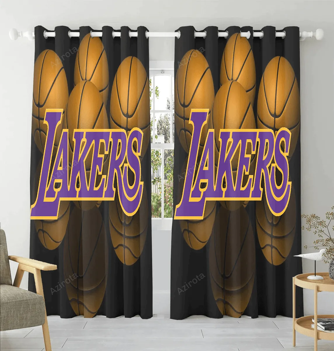 Los Angeles Lakers Emblem v26 Window Curtain