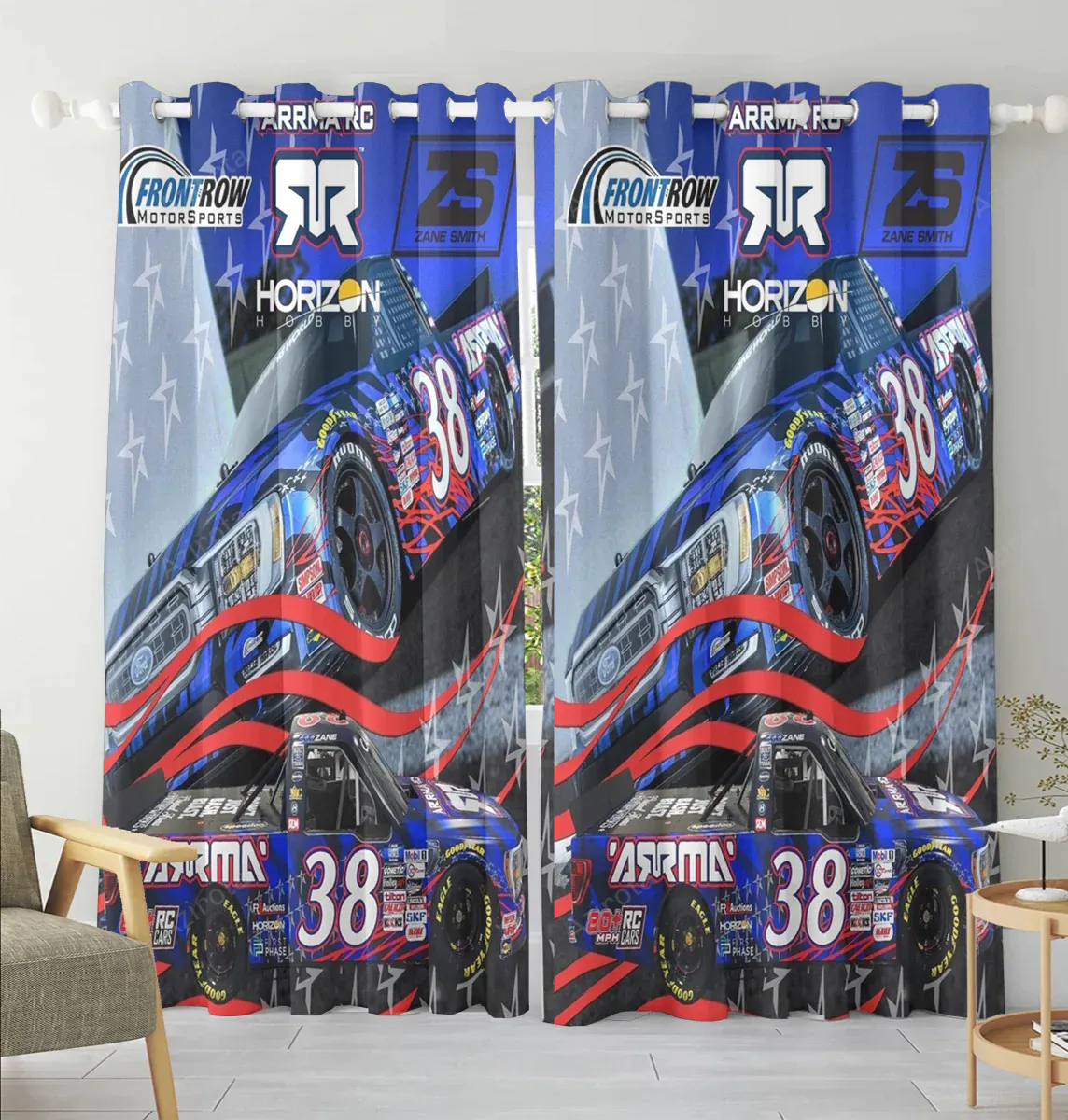 Front Row Motor s Cars4 Blackout Window Curtain 2 Panels For Living Room Bed Room Gift For Fan