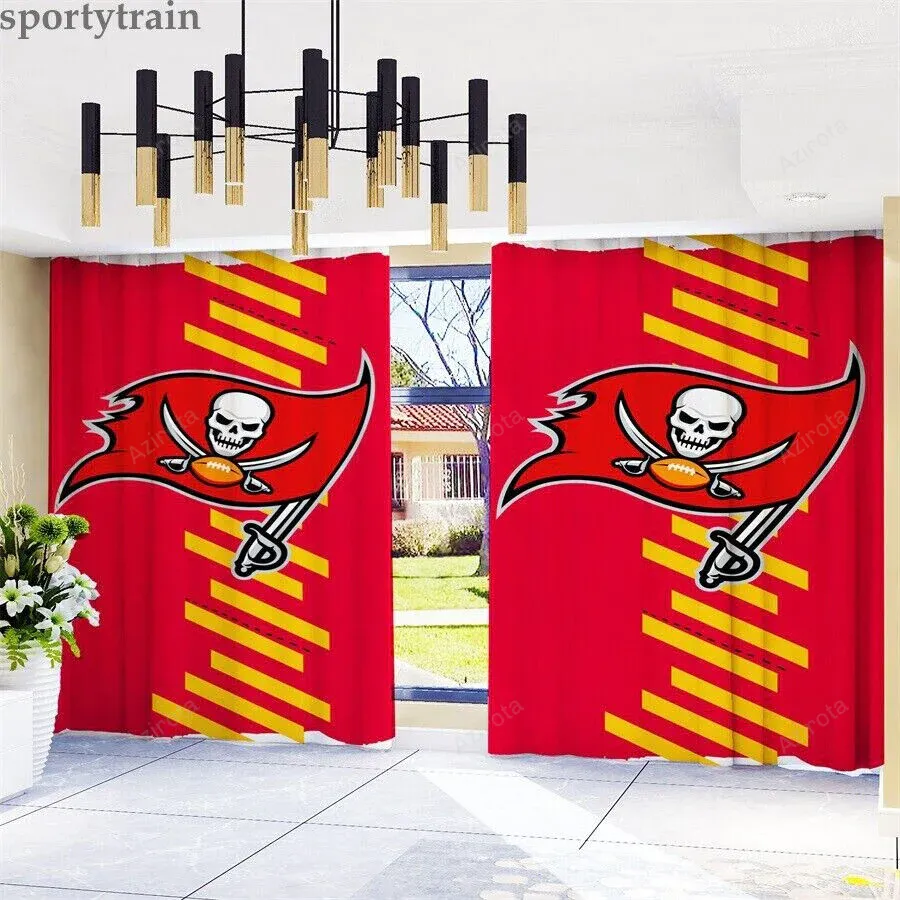 Tampa Bay Buccaneers Logo 8 Blackout Window Curtain 2 Panels For Living Room Bed Room Gift For Fan
