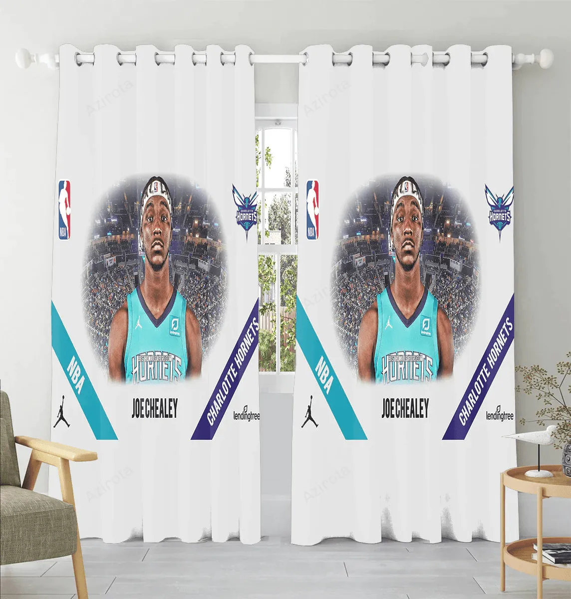 Charlotte Hornets Joe Chealey1 Window Curtain