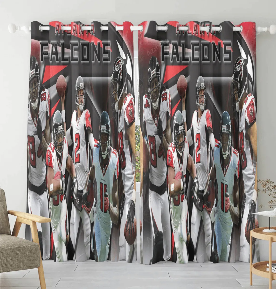 Atlanta Falcons Team3 Blackout Window Curtain 2 Panels For Living Room Bed Room Gift For Fan
