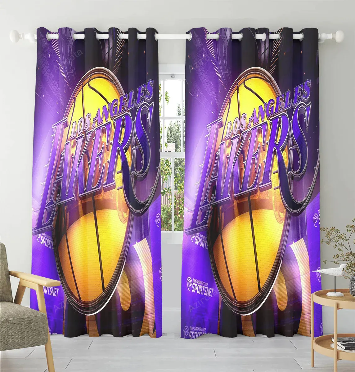 Los Angeles Lakers Emblem v30 Window Curtain