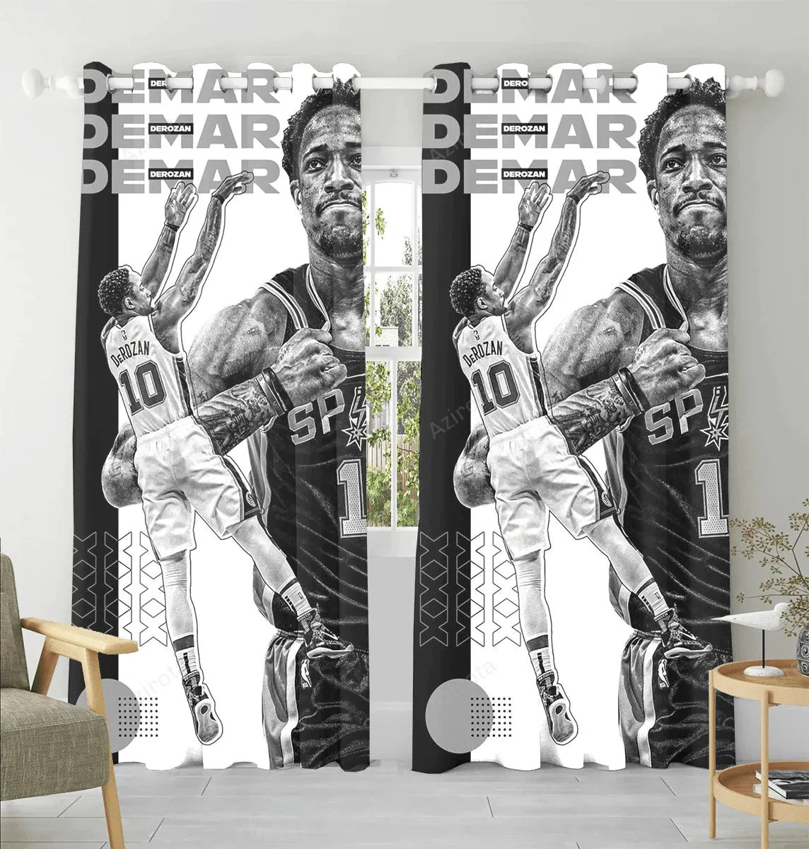 San Antonio Spurs DeMar DeRozan4 Window Curtain