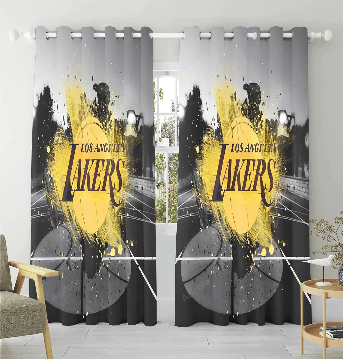 Los Angeles Lakers Emblem v38 Window Curtain