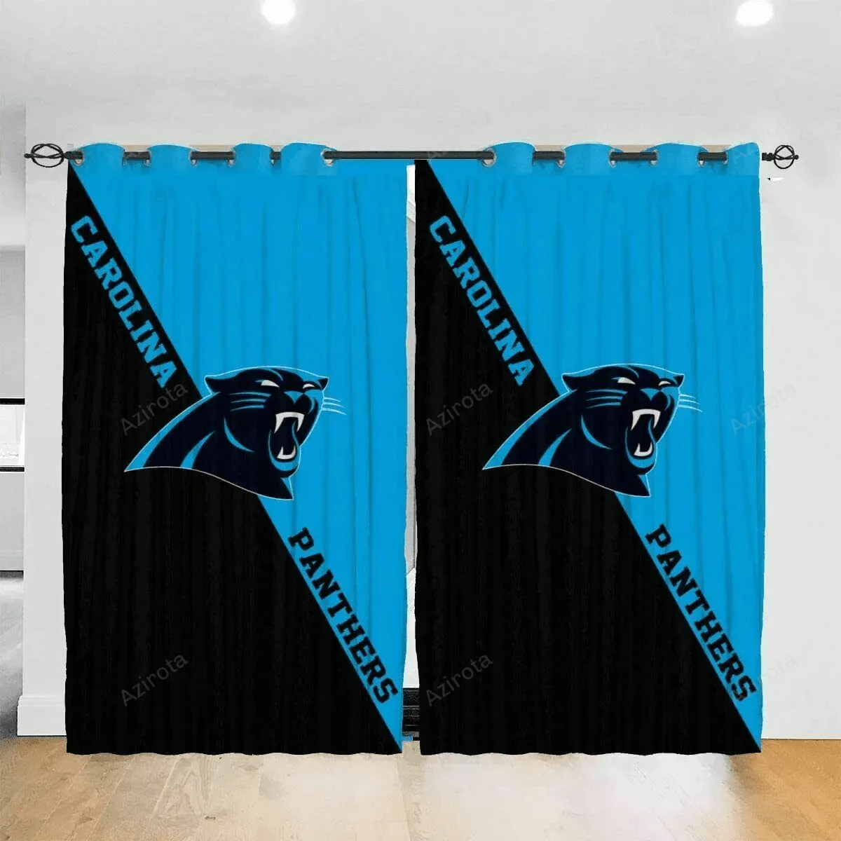 Carolina Panthers America Logo 1 Blackout Window Curtain 2 Panels For Living Room Bed Room Gift For Fan