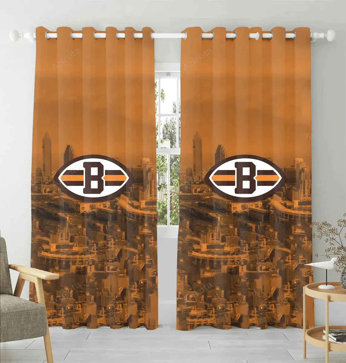 Cleveland Browns Logo v2 Window Curtain Gift For Fans
