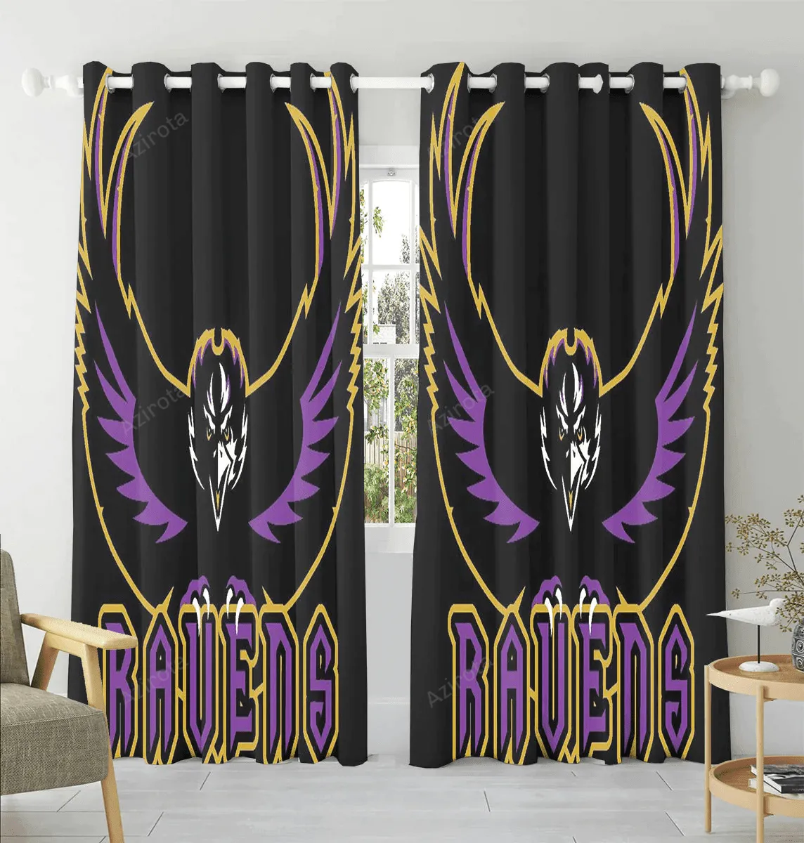 Baltimore Ravens Logo9 Window Curtain