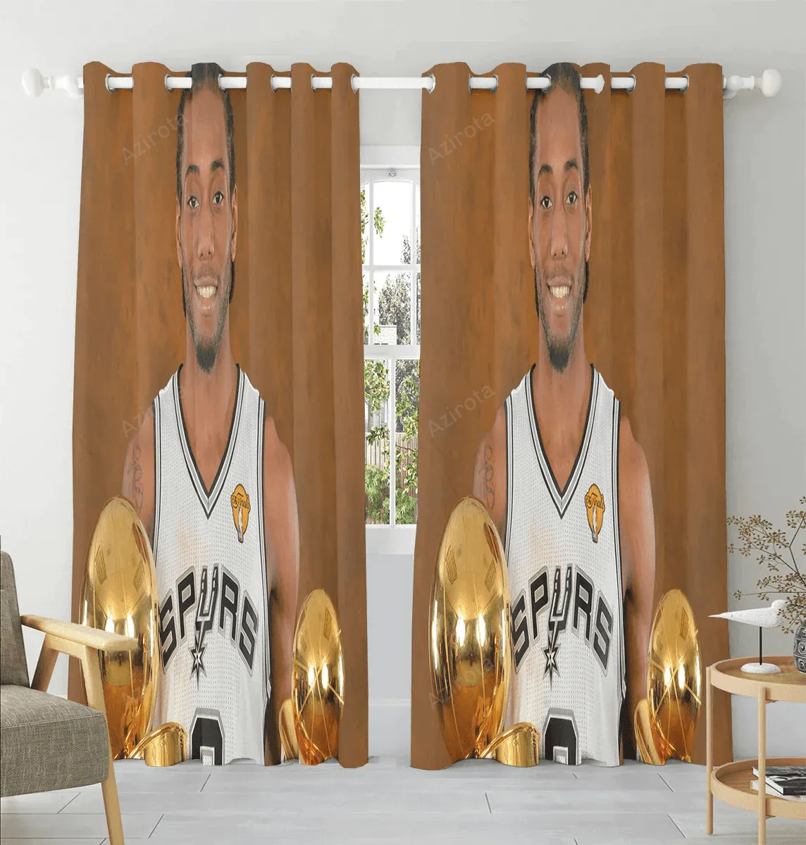 San Antonio Spurs Kawhi Leonard7 Window Curtain