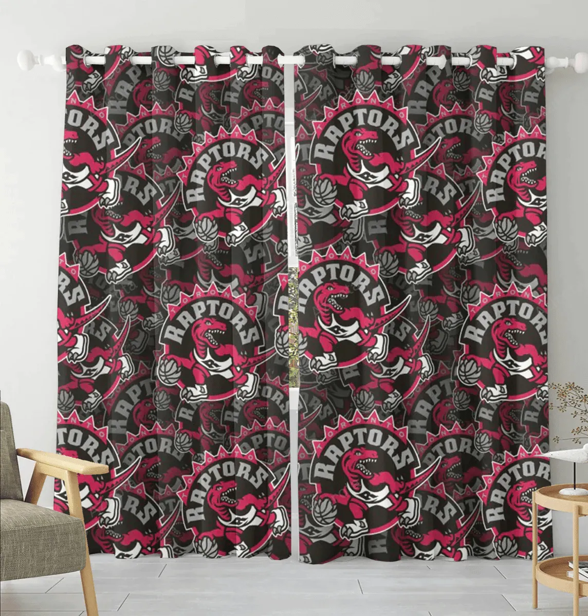 Toronto Raptors1 Blackout Window Curtain 2 Panels For Living Room Bed Room Gift For Fan