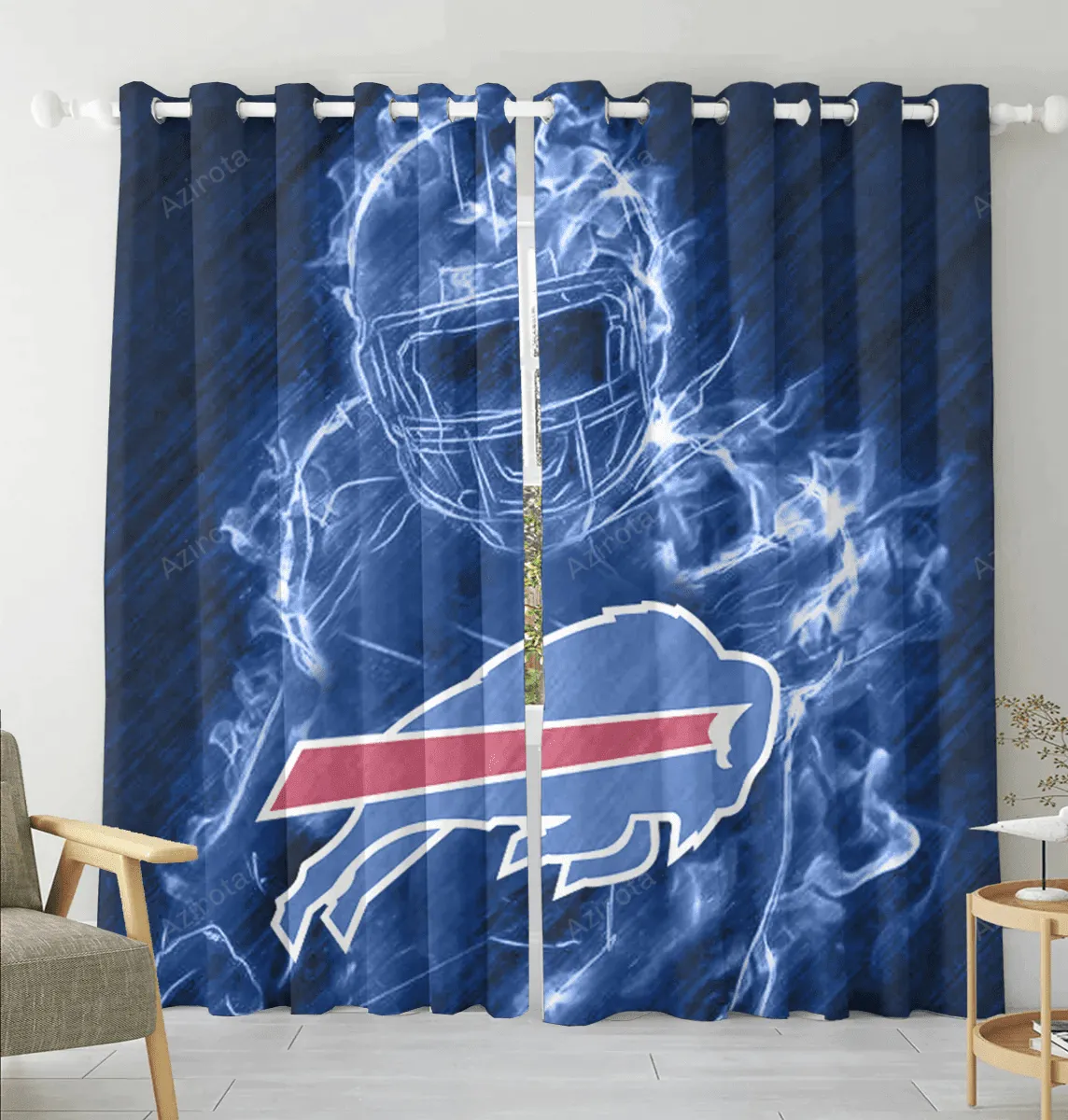 Buffalo Bills Legend v1 Blackout Window Curtain 2 Panels For Living Room Bed Room Gift For Fan
