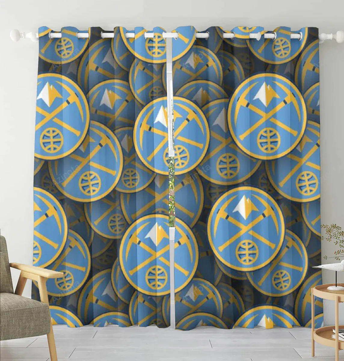 Denver Nuggets2 Blackout Window Curtain 2 Panels For Living Room Bed Room Gift For Fan