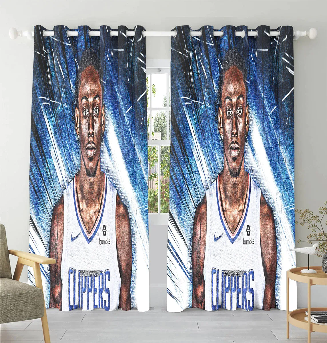 Los Angeles Clippers Johnathan Motley Window Curtain Gift For Fans
