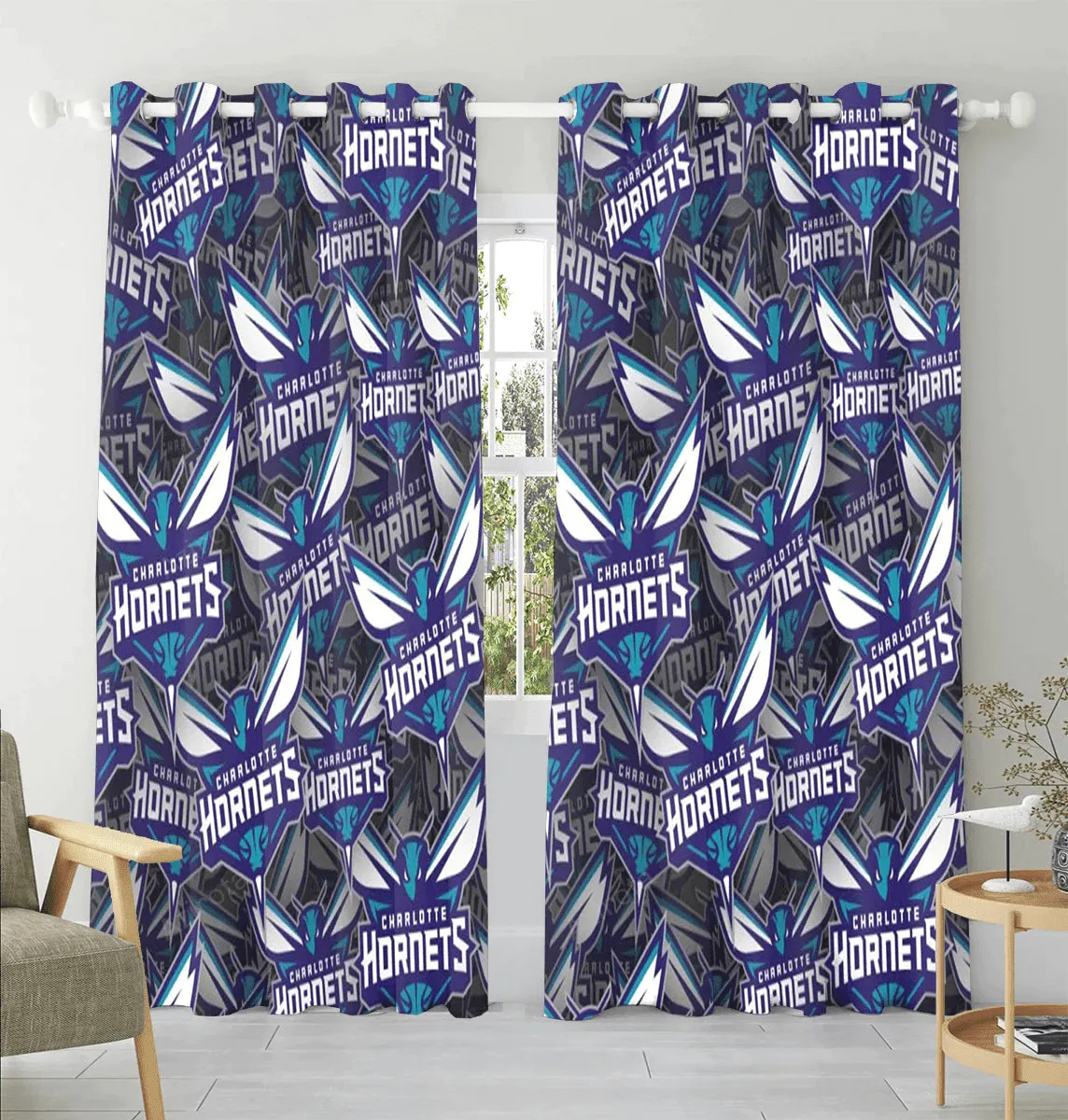 Charlotte Hornets Logo2 Window Curtain