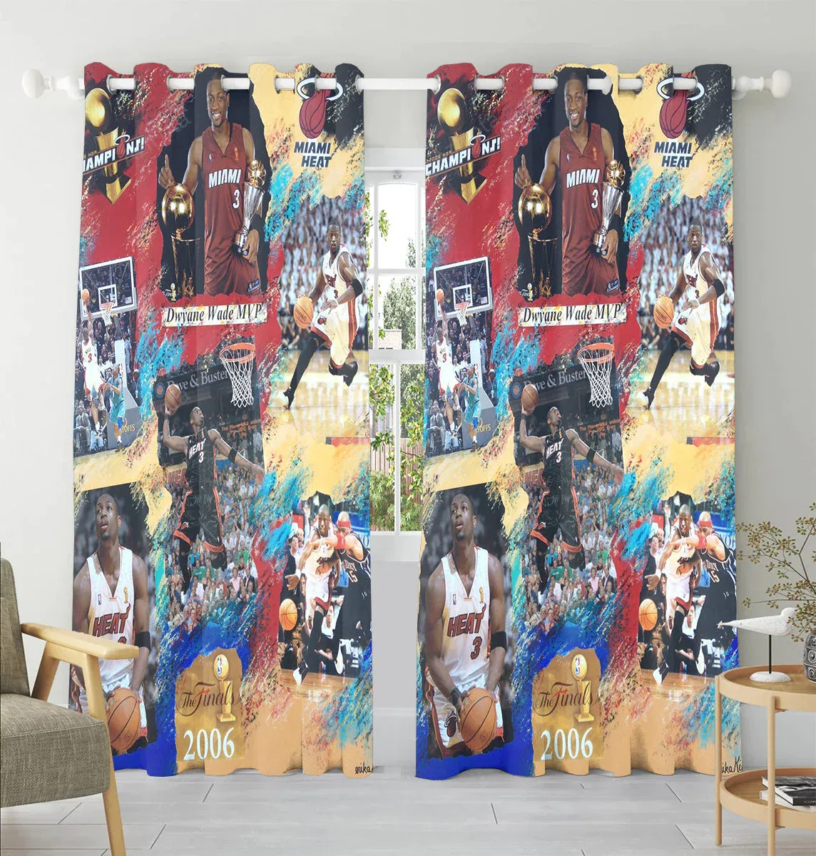 Miami Heat All Players6 Window Curtain