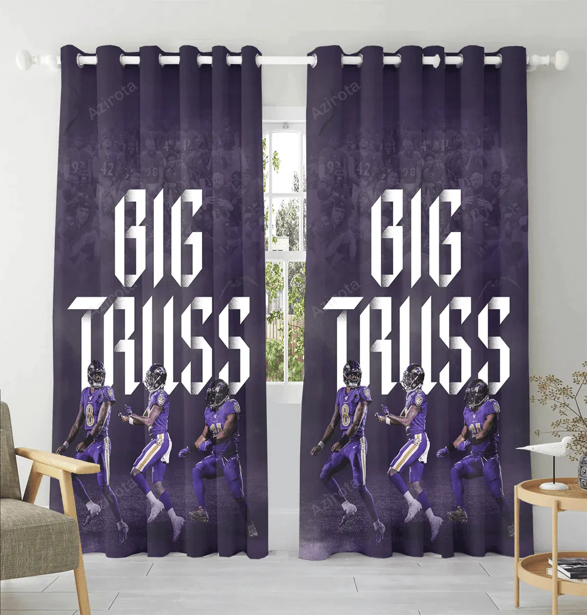 Baltimore Ravens Team14 Big Truss Window Curtain