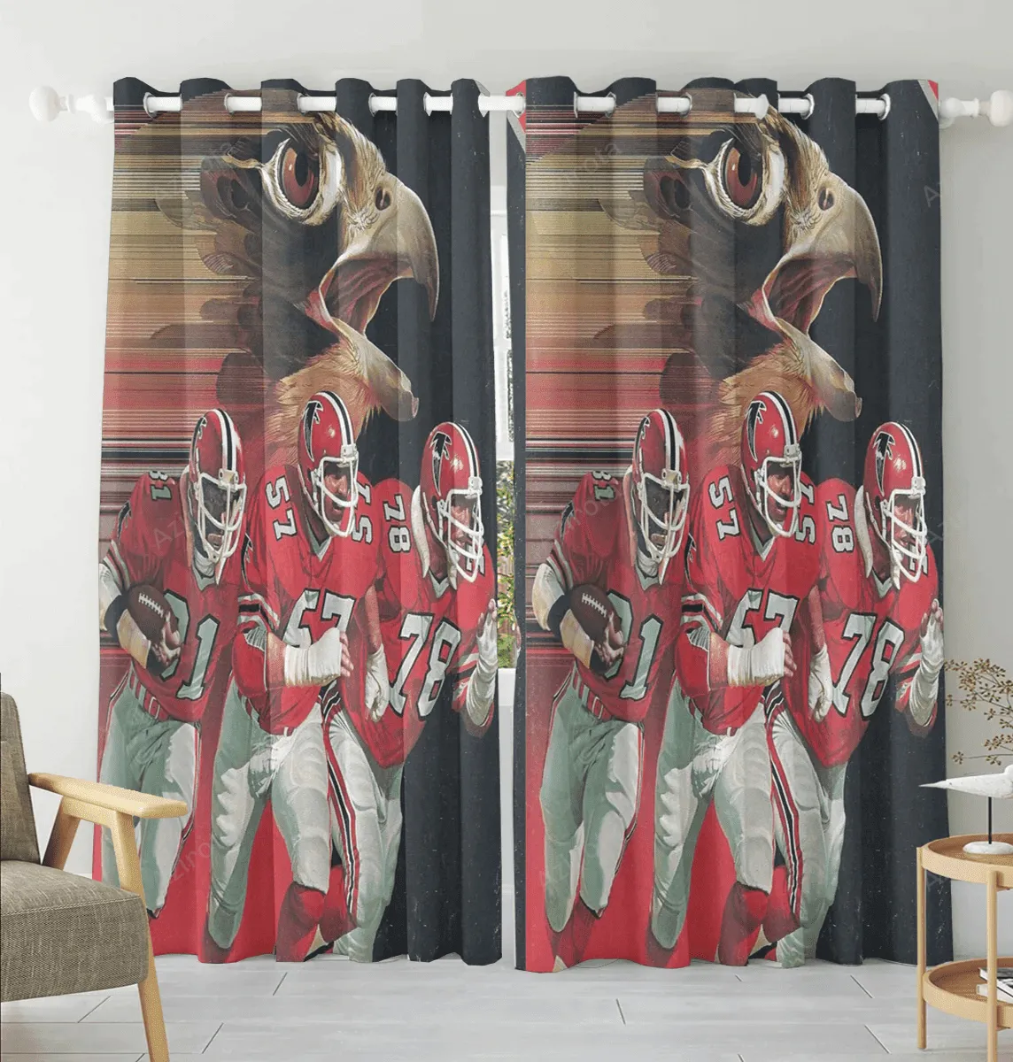 Atlanta Falcons Team7 Blackout Window Curtain 2 Panels For Living Room Bed Room Gift For Fan