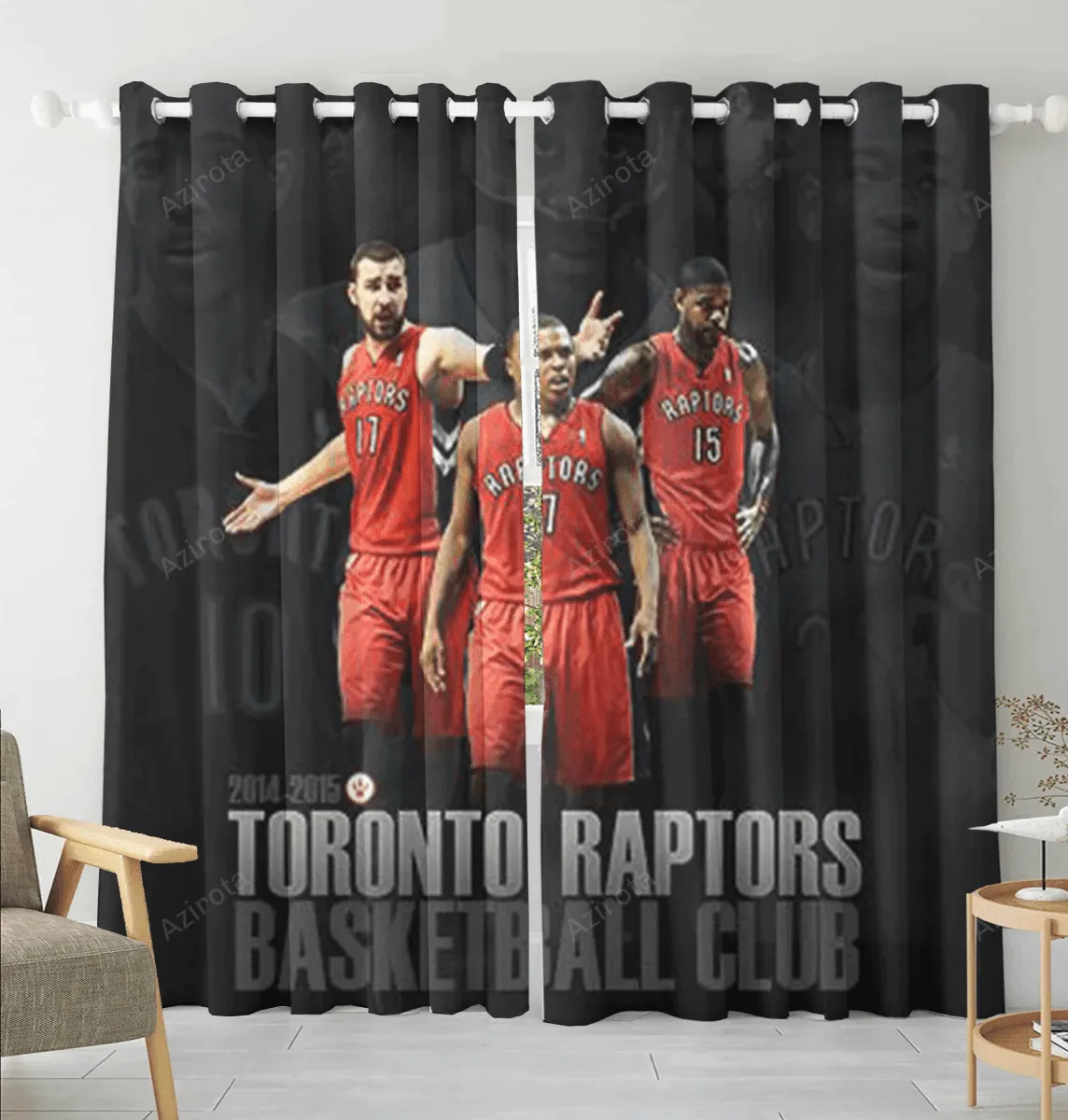 Toronto Raptors All Players5 Blackout Window Curtain 2 Panels For Living Room Bed Room Gift For Fan