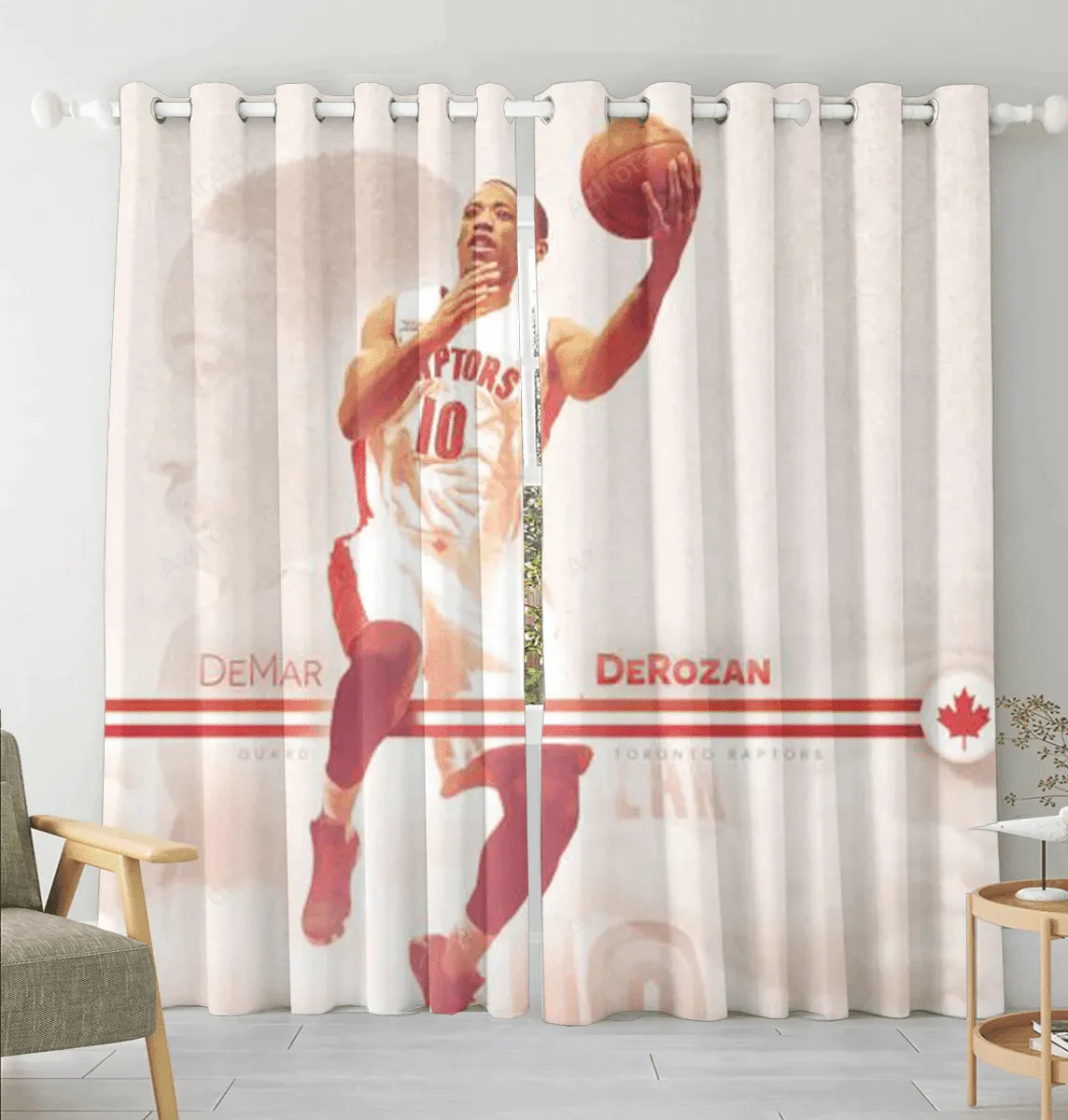 Toronto Raptors DeMar DeRozan1 Blackout Window Curtain 2 Panels For Living Room Bed Room Gift For Fan