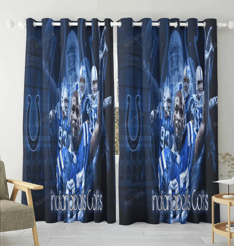 Indianapolis Colts All Players Stadium Blackout Window Curtain 2 Panels For Living Room Bed Room Gift For Fan