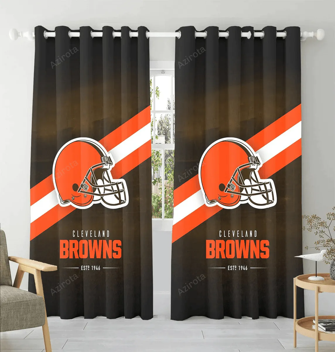 Cleveland Browns v10 Logo Window Curtain Gift For Fans