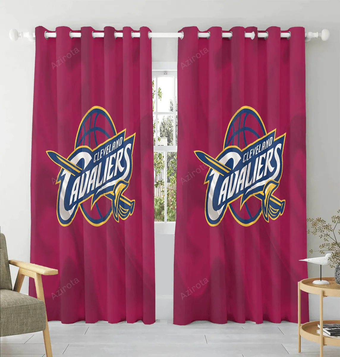 Cleveland Cavaliers Burgundy Silk Window Curtain