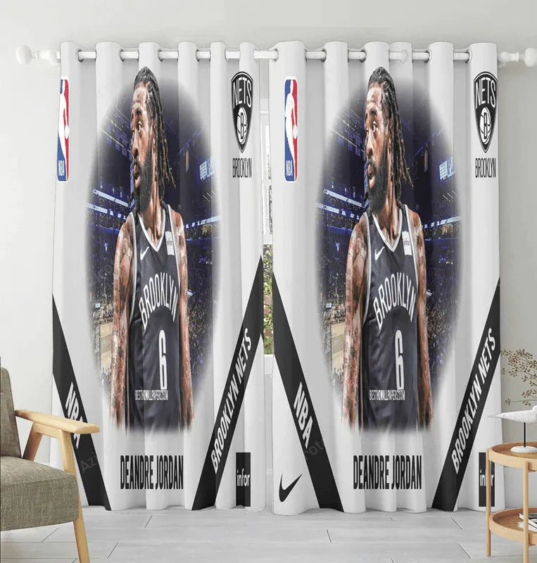 Brooklyn Nets DeAndre Jordan1 Blackout Window Curtain 2 Panels For Living Room Bed Room Gift For Fan