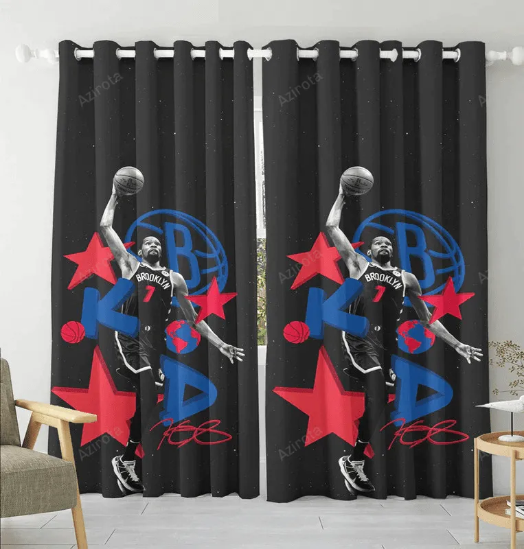 Brooklyn Nets Kevin Durant3 Blackout Window Curtain 2 Panels For Living Room Bed Room Gift For Fan