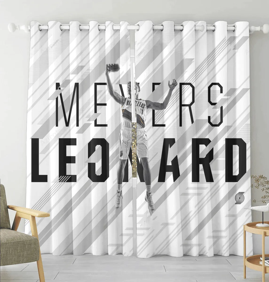 Portland Trail Blazers Meyers Leonard1 Blackout Window Curtain 2 Panels For Living Room Bed Room Gift For Fan