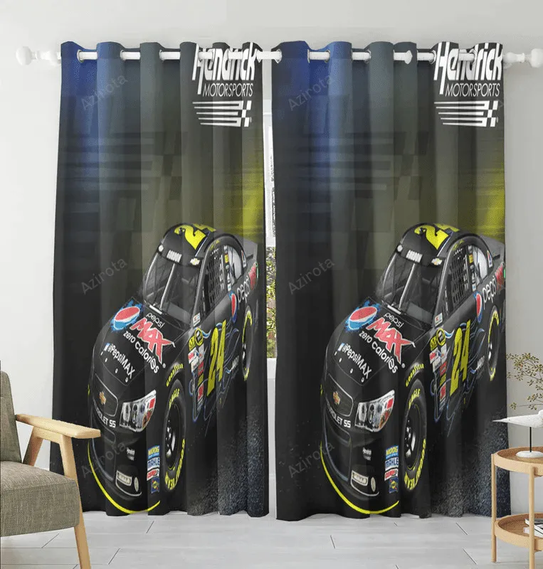 NASCAR Hendrick Motorsports Car2 Blackout Window Curtain 2 Panels For Living Room Bed Room Gift For Fan