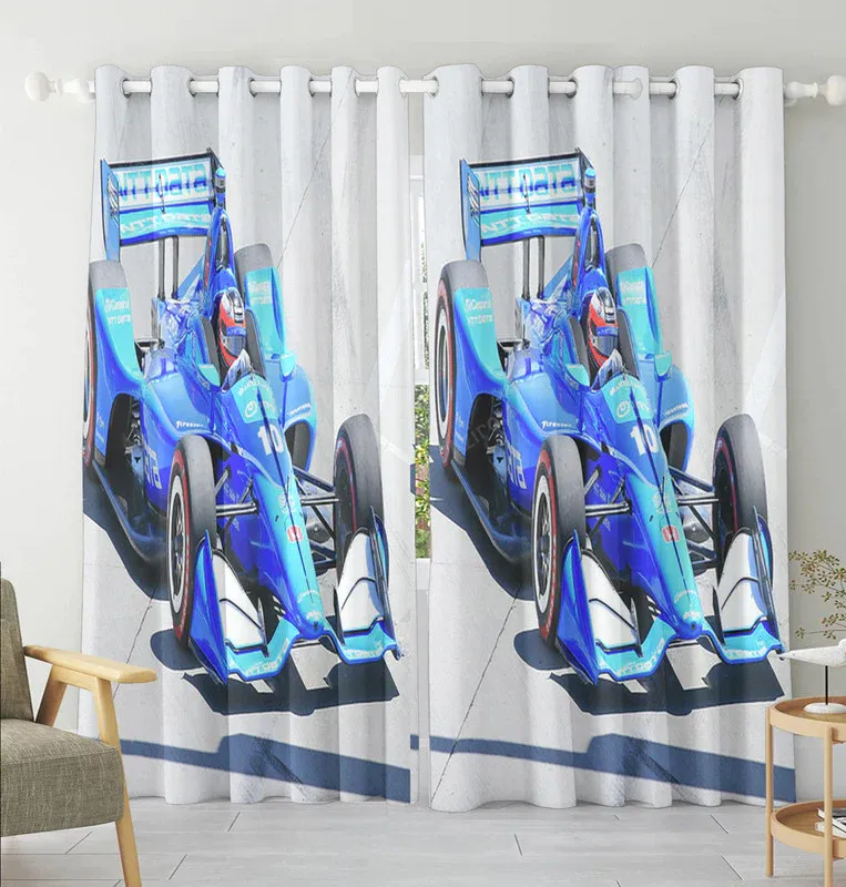 NASCAR Chip Ganassi Racing Felix Rosenqvist1 Blackout Window Curtain 2 Panels For Living Room Bed Room Gift For Fan