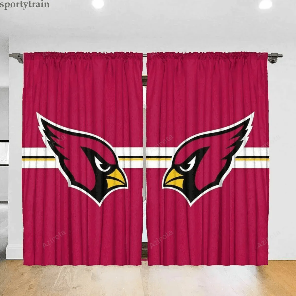 Arizona Cardinals Logo 8 Blackout Window Curtain 2 Panels For Living Room Bed Room Gift For Fan