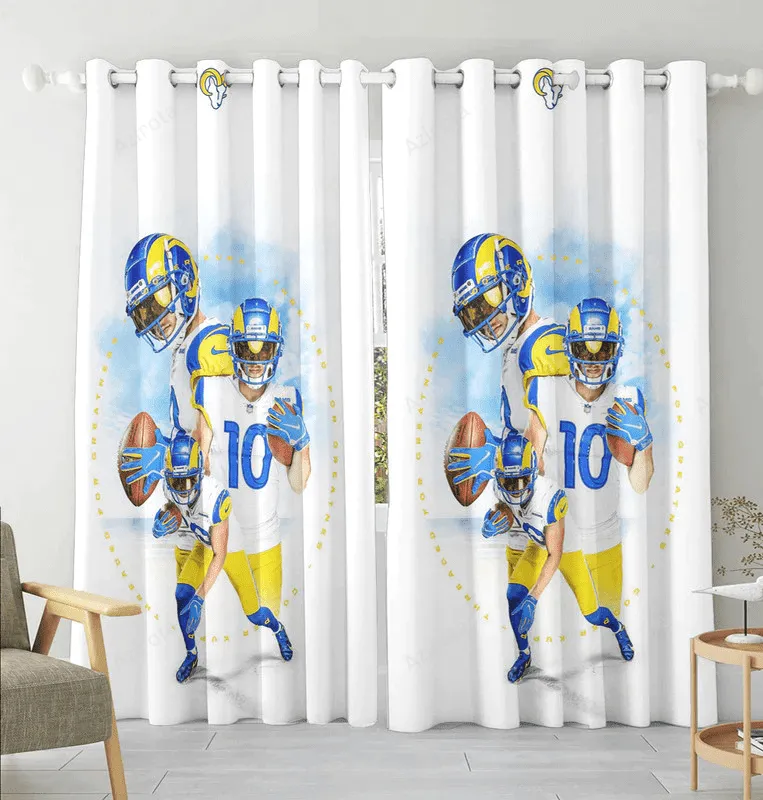 Los Angeles Rams Cooper Kupp1 Blackout Window Curtain 2 Panels For Living Room Bed Room Gift For Fan