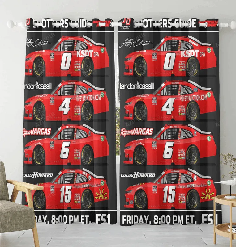 NASCAR JD Motorsport W Gary Keller Car6 Blackout Window Curtain 2 Panels For Living Room Bed Room Gift For Fan