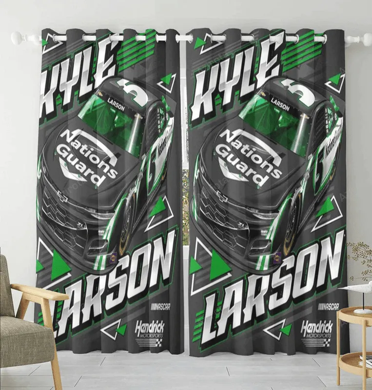 NASCAR Hendrick Motorsports Kyle Larson3 Blackout Window Curtain 2 Panels For Living Room Bed Room Gift For Fan